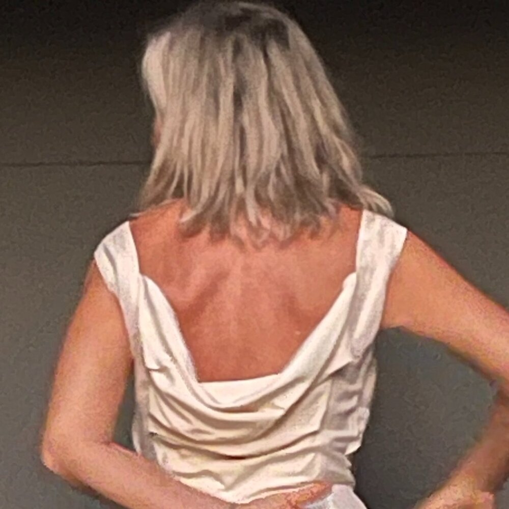 Antonio Berardi made in Italy Linen Silk blend Cowel back sleeveless cream dress - Picture 8 of 15